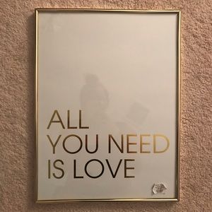All You Need Is Love Print with Frame